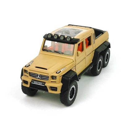 Метален автомобил Mercedes-benz G63 AMG 6×6, С отварящи се врати, Кафяв, Без опаковка