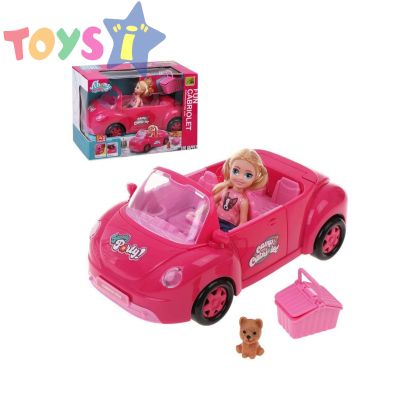 Комплект кукла с кола и кученце 
