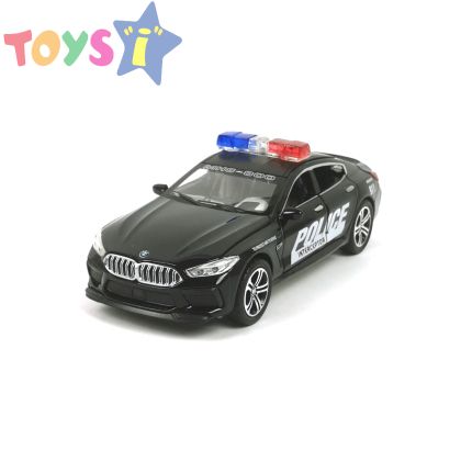 Метална количка BMW M8, Полиция, 1:32, Черна, Без опаковка