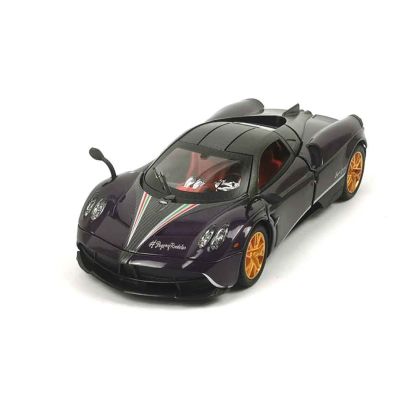 Метална количка Pagani, С пушек, 1:24, Лилава, Без опаковка