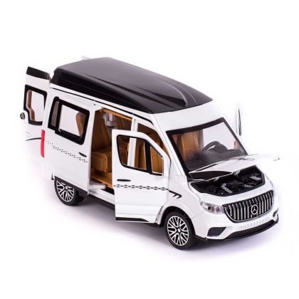 Метален бус Mercedes-Benz Sprinter, Бял, 1:24, Без опаковка