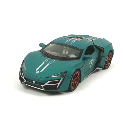 Метална количка Lykan Hypersport, С пушек, 1:24, Зелена, Без опаковка