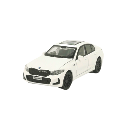 Метална кола BMW M320, С отварящи се врати, 1:32, Бяла, Без опаковка