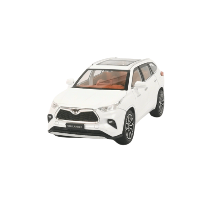 Метален джип Toyota Highlander, Бяла, 1:24, Без опаковка