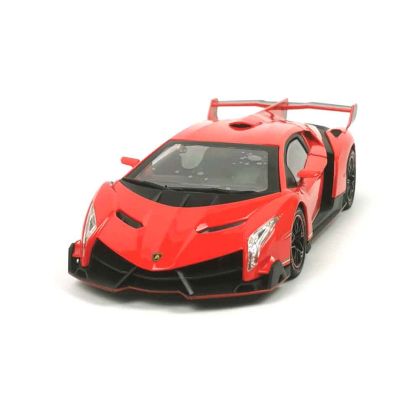 Метален количка Lamborghini Veneno, С пушек, 1:24, Червена, Без опаковка