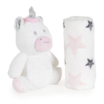 Бебешко одеяло 90/75 cm с играчка Unicorn Stars