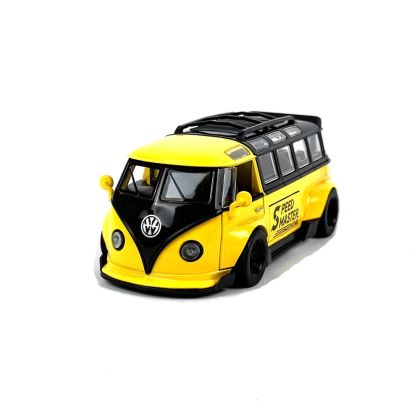 Метален автобус VW, С аксесоари, Жълт, Без опаковка