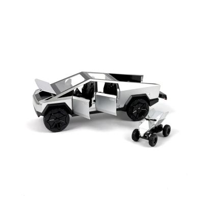Метална кола Tesla Cybertruck, С ATV, Светлини, Звук, Сив, Без опаковка