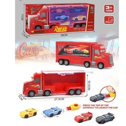 Комплект камион Mack, С колички, С изстрелвачка и 4 героя