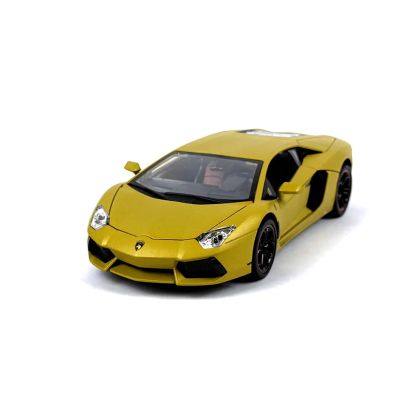 Метална кола Lamborghini Aventador, Мащаб 1:18, Жълт, Без опаковка