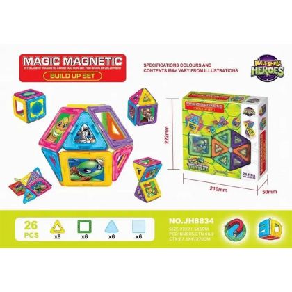 Магнитен конструктор Magic Magnetic Ninja Turtles – 26 части