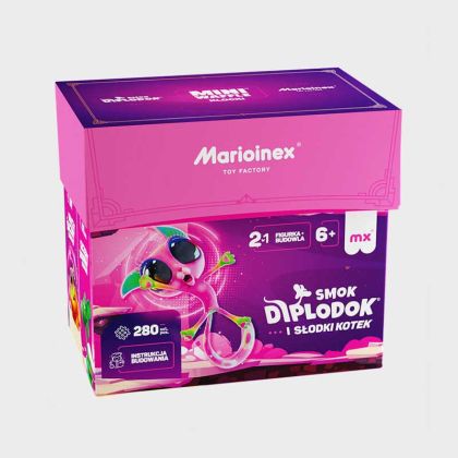 Мини вафлен конструктор Marioinex &quot; Диплодок и котенце&quot;, 280 части