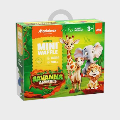 Мини вафлен конструктор Marioinex &quot;Животни от саваната&quot;, 100 части