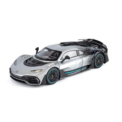Метална кола Mercedes-AMG ONE – 1:18, сребриста, Сив, Без опаковка