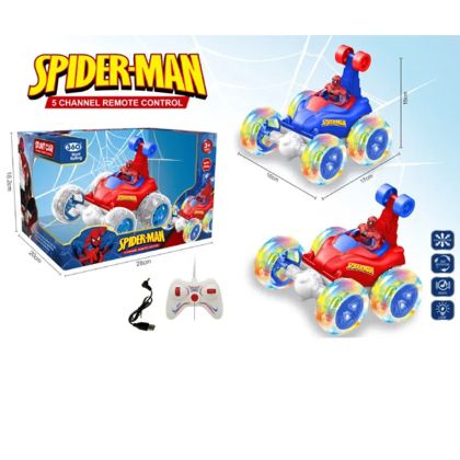 Детска каскадна количка Spider-Man с дистанционно и въртящи се колела