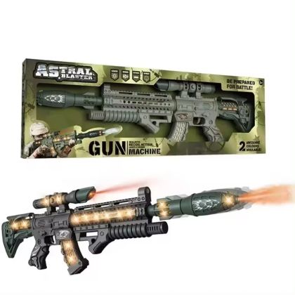 Детска бластър пушка с пушек, светлини и звук – 70 см