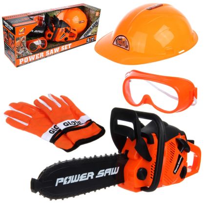 Комплект детска резачка – Каска, Очила и Ръкавици