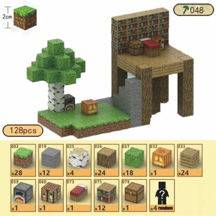 Магнитен конструктор Minecraft стая – 128 части