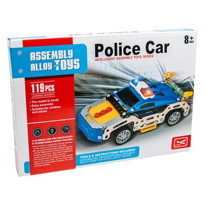 Метален конструктор полицейска кола 119 части – сглобяем модел