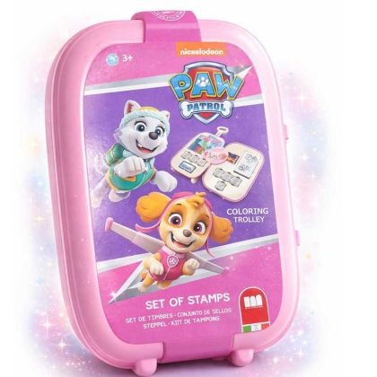 Детски комплект за рисуване "Пес Патрул" в куфарче на колелца - за момиче