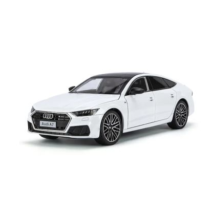 Метална кола Audi A7 1:24 – бял с панорамен покрив, Без опаковка