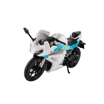 Метален пистов мотор 1:12, бяло-син пистов дизайн, без опаковка