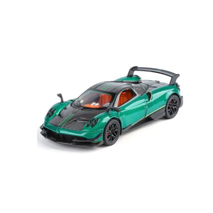 Метална кола Pagani Huayra BC 1:24 – зелен с ефект пушек, звук, светлини, без опаковка