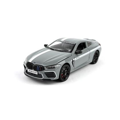 Метална кола BMW M8 Competition 1:24 – сив със спортни линии, Без опаковка
