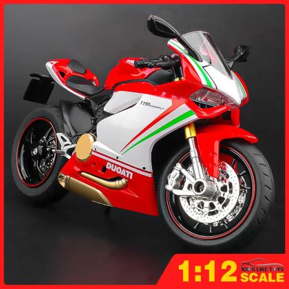 Метален мотор Ducati Panigale 1:12 спортен мотоциклет червен