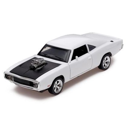 Метален автомобил Dodge Charger Fast & Furious, Die-Cast модел, 1:24, Бял, Без опаковка