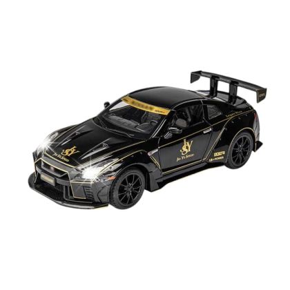 Метален автомобил Nissan GT-R Nismo Liberty Walk, Die-Cast модел, 1:22, Черен, Без опаковка