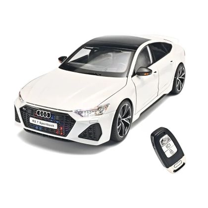 Метален автомобил Audi RS7 Sportback с дистанционно, 1:18, бял