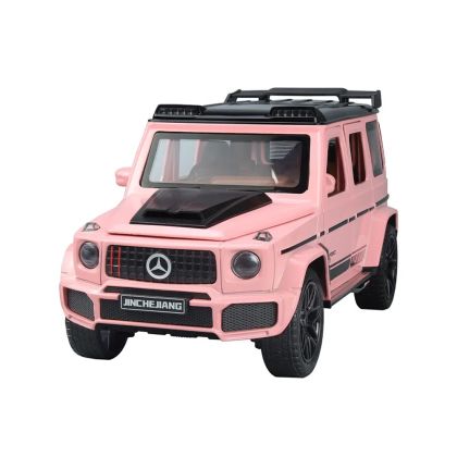 Метален джип G-Class 1:24 с пушек – розов, Отварящи се врати, Без опаковка