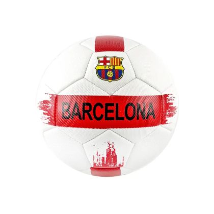 Футболна топка Barcelona – бяла с червени елементи