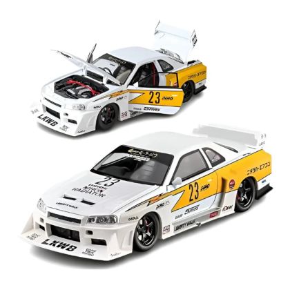 Метален автомобил Nissan Skyline GT-R R34, 1:24, Бял, Без опаковка