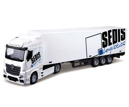 Метален камион Bburago Mercedes-Benz Actros Haulers Lift & Load, 1:43, с мотокар и аксесоари