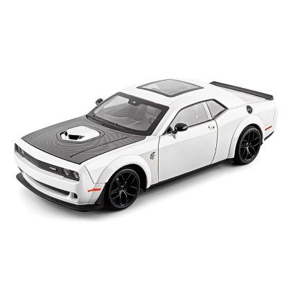 Метална кола Dodge Challenger SRT Hellcat Widebody 1:18, Бяла, Без индивидуална опаковка