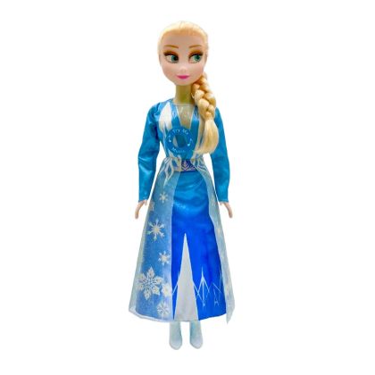 Кукла Елза със син костюм и снежинки, 58 см