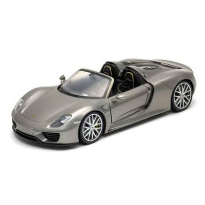 Метална кола Porsche 918 Spyder, 1:24, сива – Welly