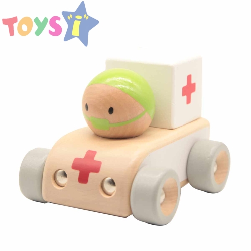 Детска дървена количка - Линейка