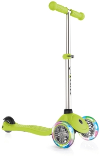 Тротинетка за деца Primo Lights със светещи гуми и регулируема височина - Светло зелена