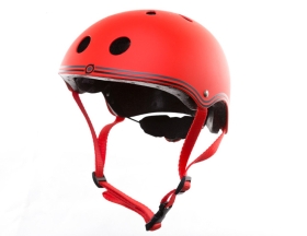 Цветна каска за колело и тротинетка, 51-54 см - Червена