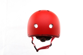 Цветна каска за колело и тротинетка, 51-54 см - Червена