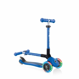 Сгъваема тротинетка със светещи колела, Globber Junior - 2+ г., синя