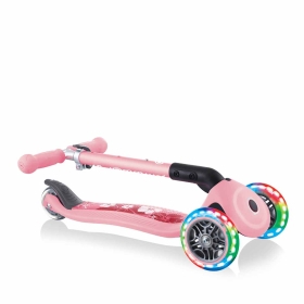 Сгъваема тротинетка със светещи колела Globber Junior Fantasy Lights, пастелно розова