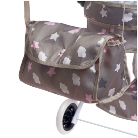 Детска количка за кукли с чантичка и гумени колела