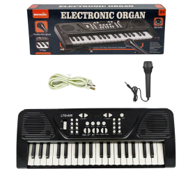 Детски електронен синтезатор с микрофон и зарядно- 37 клавиша