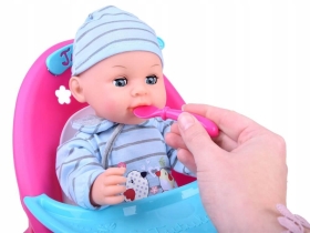 Кукла със столче за хранене и аксесоари
