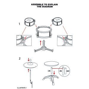 Детски барабани на стойка със столче
