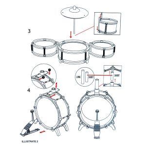 Детски барабани на стойка със столче